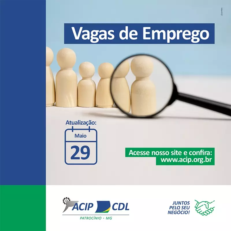 Balcão de empregos ACIP/CDL: Vagas atualizadas